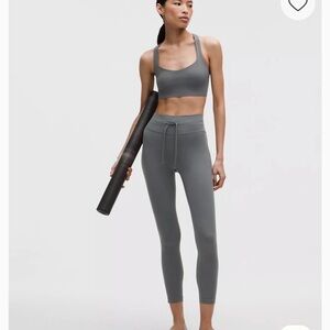 Lululemon Train Times Tight Leggings Size 6 Charcoal Gray Pockets